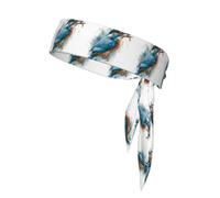 VVXBHGR Martín pescador de acuarela con estampados de presa, diadema deportiva para hombres y mujeres, suave y transpirable, absorbe la humedad, atlética