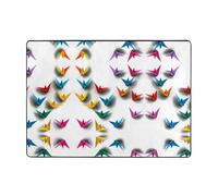 VVXBHGR Origami Thousand Paper Crane Prints Alfombra de 203 x 147 cm para sala de estar, oficina, mesa de café, cama, balcón, suave, esponjosa, absorbente de agua, duradera
