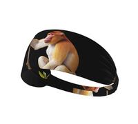 VVXBHGR Proboscis - Diadema elástica con estampado de mono para hombres y mujeres, suave, de secado rápido