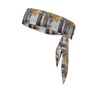 VVXBHGR Sycamore trees on the street Prints - Diadema deportiva para hombres y mujeres, suave y transpirable, absorbe la humedad, atlética