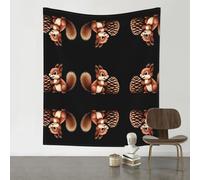 VVXBHGR Tapiz decorativo de 152 x 129,5 cm con estampado de ardilla pequeña que roba piñas de pino, suave, duradero, agradable a la piel, ligero, para colgar en la pared para uso en interiores y