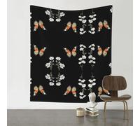 VVXBHGR Tapiz decorativo de 60 x 51 pulgadas, estampado de mariposas bailando, suave, duradero, agradable al tacto, ligero, para colgar en la pared para uso en interiores y exteriores