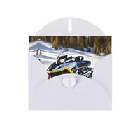 VVXBHGR Tarjeta blanca de felicitación en blanco y perla, hermoso bloque de notas en blanco, impresiones avanzadas de motos de nieve