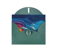 VVXBHGR - Tarjeta de felicitación de día festivo verde oscuro con patrón de ondas arcoíris y perlas en blanco