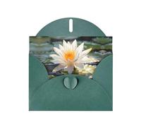 VVXBHGR - Tarjeta de felicitación de día festivo verde oscuro y perla, hermoso bloque de notas en blanco VVXBHGR, patrón de flores nacionales de Tailandia