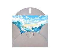 VVXBHGR - Tarjeta de felicitación en blanco con diseño de ondas rodantes y perlas en blanco