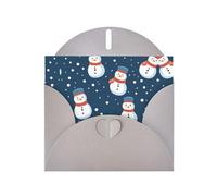 VVXBHGR - Tarjeta de felicitación en blanco y perla, diseño de sonrisa de muñeco de nieve