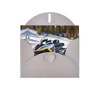 VVXBHGR Tarjeta de felicitación gris con diseño de cuadros en blanco y perlas, hermoso bloque de notas en blanco, impresiones avanzadas de motos de nieve