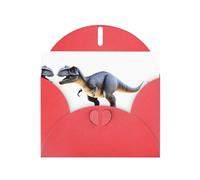 VVXBHGR Tarjeta de felicitación roja en blanco y perla, hermoso bloque de notas en blanco, impresiones de dinosaurios gigantes