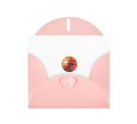 VVXBHGR Tarjeta de felicitación rosa con diseño de cheques en blanco y perlas, hermosas impresiones de baloncesto en blanco