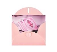 VVXBHGR Tarjeta de felicitación rosa con diseño de cheques en blanco y perlas, hermoso bloque de notas en blanco, impresiones de cartas rosas