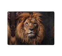 VVXBHGR The Lion's Gaze Prints Alfombra de área de 80 x 58 pulgadas para sala de estar, oficina, mesa de café, cama, balcón, suave, esponjosa, absorbente de agua, duradera