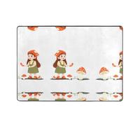VVXBHGR The little girl picking mushrooms - Alfombra de área de 80 x 58 pulgadas para sala de estar, oficina, mesa de café, cama, balcón, suave, esponjosa, absorbente de agua, duradera