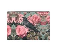 VVXBHGR The Raven in the Rose Prints - Alfombra de tela de franela de 60 x 39 pulgadas para sala de estar, oficina, mesa de café, cama, balcón