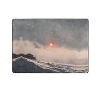 VVXBHGR The Sun on a Snowy Day Prints Alfombra de área de 80 x 58 pulgadas para sala de estar, oficina, mesa de café, cama, balcón, suave, esponjosa, absorbente de agua, duradera