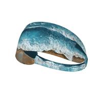 VVXBHGR The Waves on the Beach - Diadema elástica para ejercicio para hombres y mujeres, suave, de secado rápido