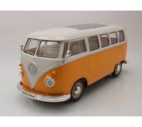 VW Clásico Bus T1 1962 Amarillo Coche a Escala Blanco 1:24 Welly