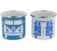 Vw collection t1 bus esmalte juego de tazas 2 piezas 350 ml blanco / azul