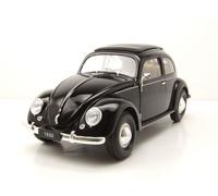 VW Escarabajo Brezelkäfer 1950 Negro Modelo De Coche 1:18 Welly