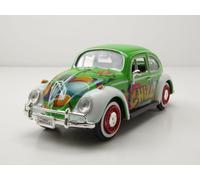 VW Escarabajo Verde Blanco Graffiti Modelo De Coche 1:24 MotorMax