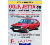 VW GOLF, JETTA, RABBIT, CADDY, SCIROCCO 1974-92 Workshop and Owner's Manual, Service/Tune-up Guide: inc. GTI, Convertible, Diesel (not 4x4 transmission)
