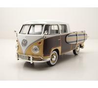 VW T1 Plataforma Con Tabla De Surf Crema Marrón Coche De Modelo 1:24 MotorMax