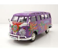 VW T1 Samba Bus Hippie Línea Lila Coche a Escala 1:25 1:24 Maisto