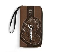 VWCSDSCS Cartera personalizada con texto en inglés "Grandma's Little Sweethearts", regalo para madre abuela de parte de hija, hijo, nietos, imagen de dibujos animados, A2