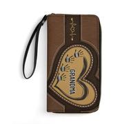 VWCSDSCS Cartera personalizada con texto en inglés "Grandma's Little Sweethearts", regalo para madre abuela de parte de hija, hijo, nietos, imagen de dibujos animados, A1