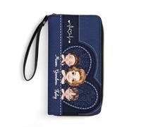 VWCSDSCS Cartera personalizada con texto en inglés "Grandma's Little Sweethearts", regalo para madre abuela de parte de hija, hijo, nietos, imagen de dibujos animados, A5