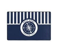 VWCSDSCS Felpudo Personalizado de Bienvenida a Bordo, brújula, para el Suelo, la Cocina, el Barco, brújula náutica, para casa, Interior, Exterior, Entrada, Alfombra náutica