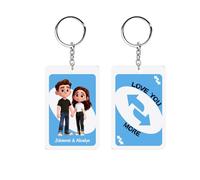 VWCSDSCS Llavero personalizado con foto de pareja de la reina de mi corazón, estilo de carta, regalo personalizado para aniversario de boda, Ver 04, Talla única