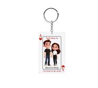 VWCSDSCS Llavero personalizado con foto de pareja de la reina de mi corazón, estilo de carta, regalo personalizado para aniversario de boda, Ver 08, Talla única