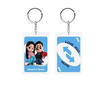 VWCSDSCS Llavero personalizado con foto de pareja de la reina de mi corazón, estilo de carta, regalo personalizado para aniversario de boda, Ver 09, Talla única