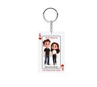 VWCSDSCS Llavero personalizado con foto de pareja de la reina de mi corazón, estilo de carta, regalo personalizado para aniversario de boda, Ver 07, Talla única
