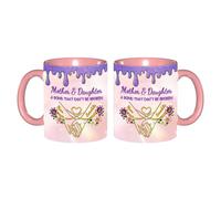 VWCSDSCS Taza de café personalizada con nombre "Mother & Daughter A Bond that Can't Be Broken", taza de café personalizada para mamá e hija, regalos de hijas a mamá, cumpleaños, Navidad, taza de
