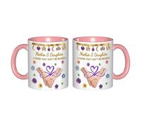 VWCSDSCS Taza de café personalizada con nombre "Mother & Daughter A Bond that Can't Be Broken", taza de café personalizada para mamá e hija, regalos de hijas a mamá, cumpleaños, Navidad, taza de