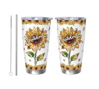 VWCSDSCS Vaso de girasol personalizado con texto en inglés Blessed to Be Called Grandma, con nombres de nietos, vaso de acero inoxidable, regalos pensados para la abuela Gigi en Acción de Gracias