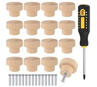 Vwoqiy 16 Piezas Pomos para Cajones de Madera, 35mm Tiradores de Cajón Redondos pour Mueble Armario Puerta Dormitorio Tiradores Manijas