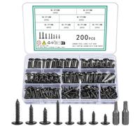 Vwoqiy 200 Piezas M4.8 M3.9 Tornillos Torx Autorroscantes para Madera, Cabeza Plana para Paneles de Yeso, Hormigón, Reparaciones