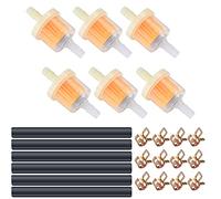 Vwoqiy Clip de Resorte en Línea Filtro de Combustible, 6 Clips de Manguera de Filtro de Combustible, 6 Manguera de Combustibles, 12 Abrazaderas de Manguere para Coche, Motor