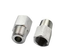 VWWJCCRO 1/8" 1/4" 3/8" 1/2" BSPP Female To Male 304 Stainless Steel Reducer Bushing Pipe Fitting Connector Coupler High Pressure Gauge(1l8 BSPP - M6x1) Barb Fittings