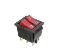 VWWJCCRO 10pcs 6 Pins Rocker Switch On/Off Double Red Light Lamp Toggle Double Spst Button Switches Two Way 15A 250V
