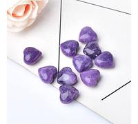 VWWJCCRO 10Pcs Crystal Rose Quartz Heart Stone Amethyst Tigers Eye Home Decor Crafts Love Gems DIY Gift (Color : Lapidolite, Size 10pcs)