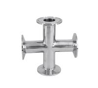 VWWJCCRO 19mm-108mm Pipe OD x 1.5"/2"/2.5"/3"/4" Tri Clamp Cross 4 Ways Splitter 304 Stainless Fitting Beer Wine(25mm OD K50.5mm) Barb Fittings