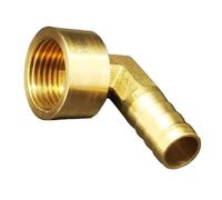 VWWJCCRO 1PC 3/8" BSP Female To 14mm Hose Tail Elbow 90 Degree Brass Coupler Connector Water Gas Oil Barb Fittings