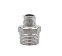 VWWJCCRO 1PC 3/8" to 1/4" BSP Male Thread Reducer 304 Stainless Steel Plumbing Connection Barb Fittings