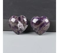 VWWJCCRO 1pc Heart-Shaped Crystal, Home Decoration Aura Gemstone DIY Jewelry Stone (Color : Dreamy Purple)