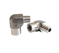VWWJCCRO 1pc High Pressure Forging 3/8" BSP Elbow Female To Male 304 Stainless Steel Pipe Fitting Connector Barb Fittings