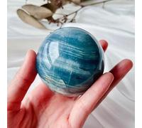 VWWJCCRO 1pc Home Decoration Sky Blue Gemstone Ball Agate Stone Crystal Beautiful Calcite Spheres for Feng Shui Display Office Ornaments,5~6cm